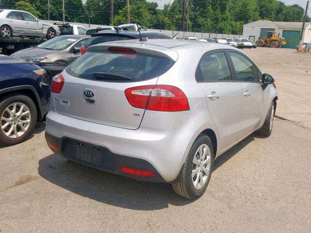 KNADM5A33D6268343 - 2013 KIA RIO LX SILVER photo 4