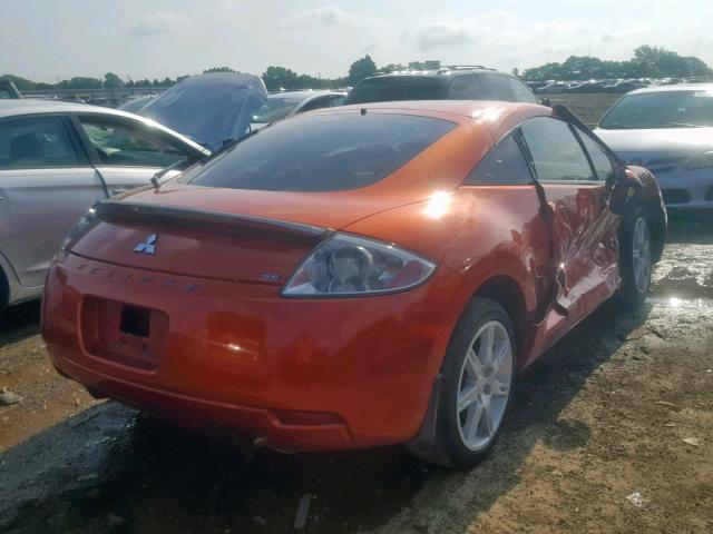 4A3AK64F47E063208 - 2007 MITSUBISHI ECLIPSE ES ORANGE photo 4