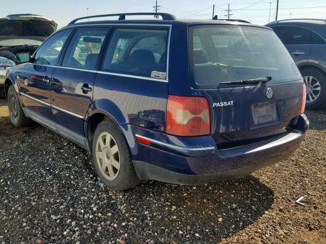 WVWND63B53E151496 - 2003 VOLKSWAGEN PASSAT GL BLUE photo 3