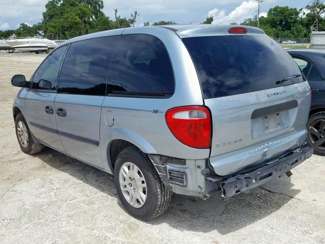 1D4GP25B05B144887 - 2005 DODGE CARAVAN SE BLUE photo 3