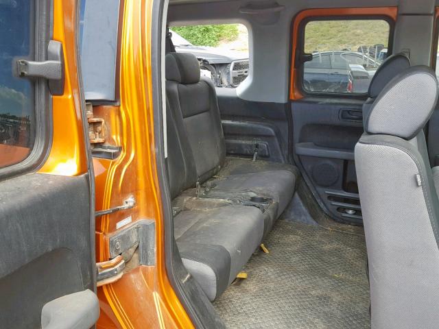 5J6YH28766L010848 - 2006 HONDA ELEMENT EX ORANGE photo 6