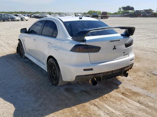 JA32W8FV2BU037215 - 2011 MITSUBISHI LANCER EVO WHITE photo 3