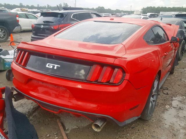 1FA6P8CF3F5413228 - 2015 FORD MUSTANG GT RED photo 4