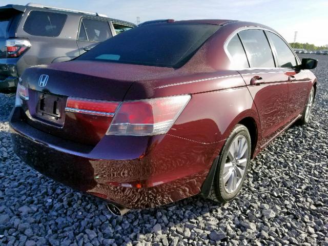 1HGCP2F87CA206840 - 2012 HONDA ACCORD EXL BURGUNDY photo 4