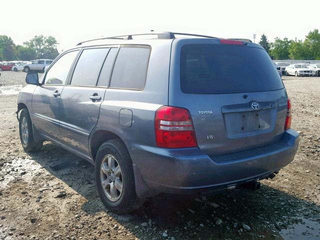 JTEGF21A810008330 - 2001 TOYOTA HIGHLANDER BLUE photo 3