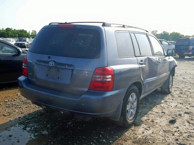 JTEGF21A810008330 - 2001 TOYOTA HIGHLANDER BLUE photo 4