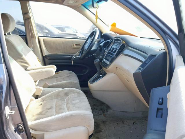 JTEGF21A810008330 - 2001 TOYOTA HIGHLANDER BLUE photo 5