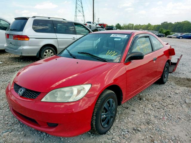 1HGEM22184L036729 - 2004 HONDA CIVIC DX V RED photo 2