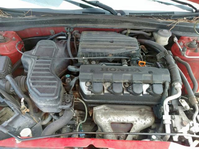 1HGEM22184L036729 - 2004 HONDA CIVIC DX V RED photo 7