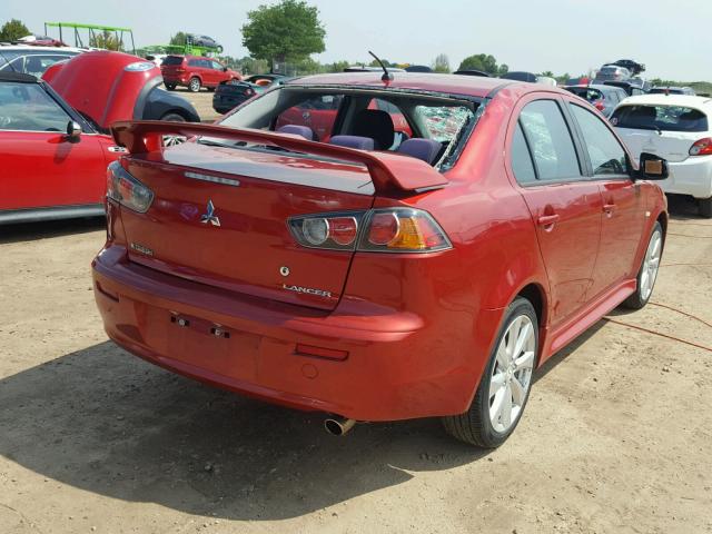 JA32U8FW4CU016964 - 2012 MITSUBISHI LANCER GT RED photo 4