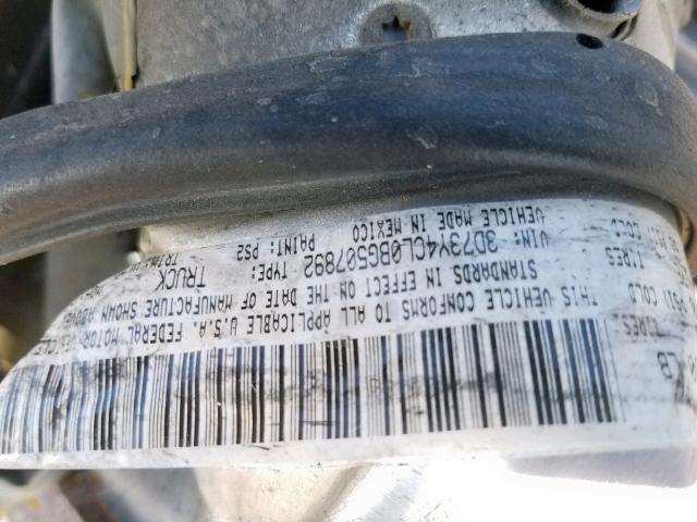 3D73Y4CL0BG507892 - 2011 DODGE RAM 3500 SILVER photo 10