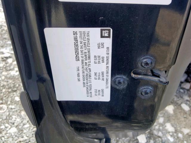 2G1WF52E359254225 - 2005 CHEVROLET IMPALA BLACK photo 10