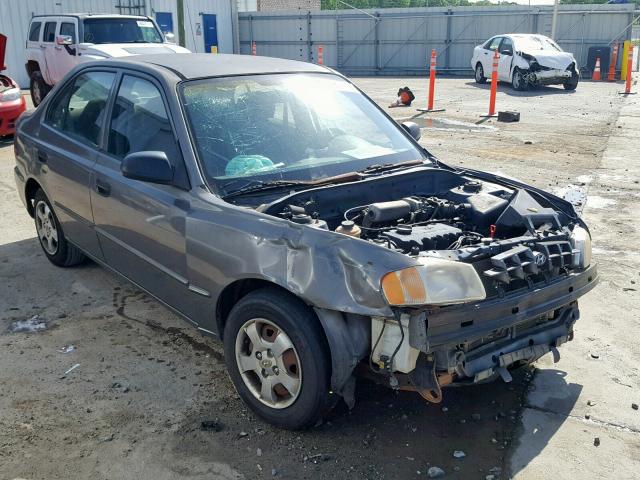 KMHCG45G5YU106983 - 2000 HYUNDAI ACCENT GL GRAY photo 1