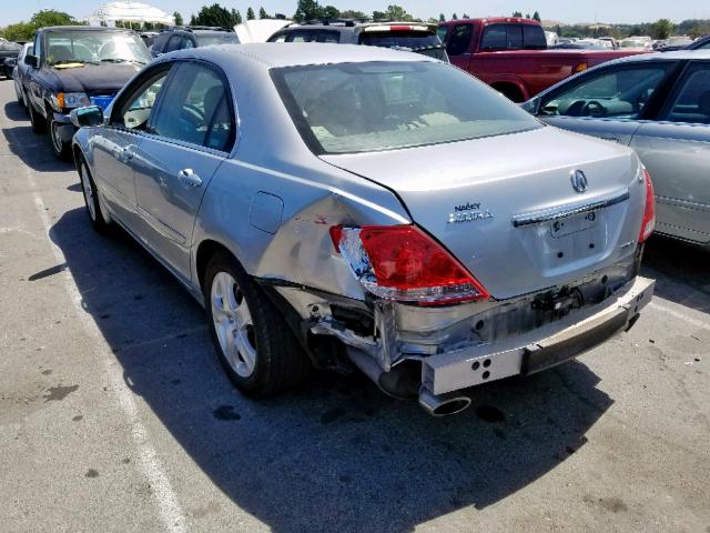 JH4KB16687C004387 - 2007 ACURA RL SILVER photo 3