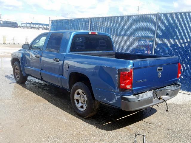 1D7HE28K85S304877 - 2005 DODGE DAKOTA QUA BLUE photo 3