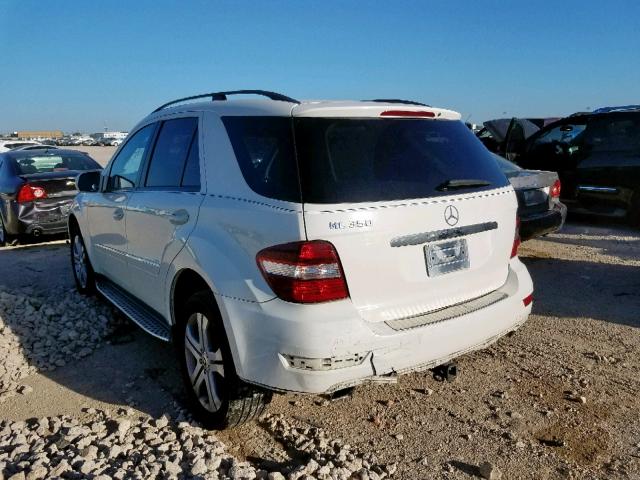 4JGBB56E39A520618 - 2009 MERCEDES-BENZ ML 350 WHITE photo 3