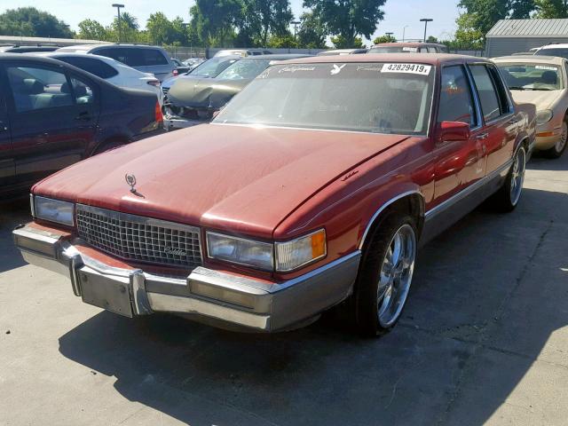 1G6CD5152K4251660 - 1989 CADILLAC DEVILLE BURGUNDY photo 2