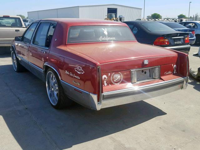 1G6CD5152K4251660 - 1989 CADILLAC DEVILLE BURGUNDY photo 3