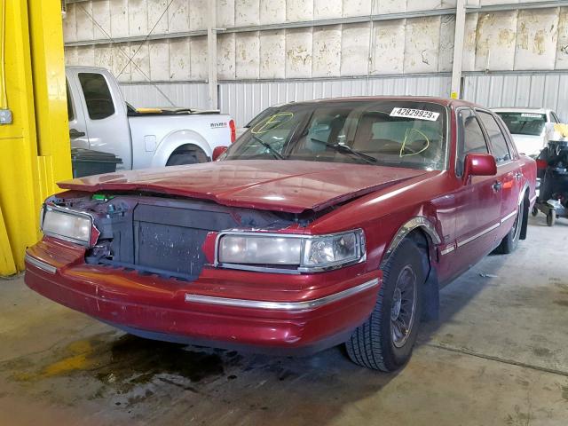 1LNLM81W5SY641180 - 1995 LINCOLN TOWN CAR E BURGUNDY photo 2