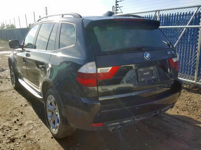 WBXPC9C49AWJ39229 - 2010 BMW X3 XDRIVE3 BLACK photo 3