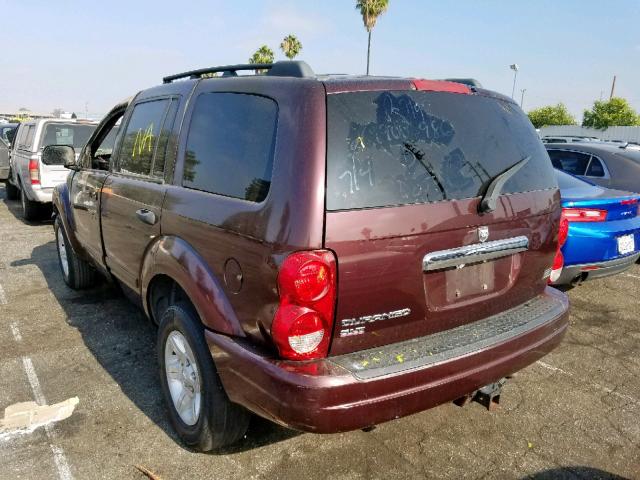 1D4HD48D14F180309 - 2004 DODGE DURANGO SL BURGUNDY photo 3