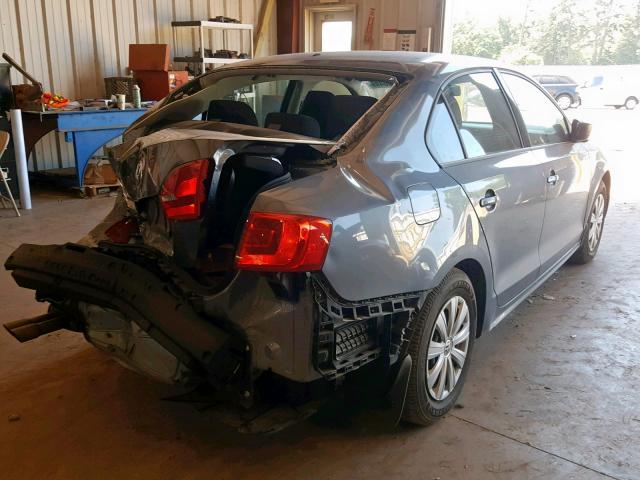 3VW2K7AJ1EM254000 - 2014 VOLKSWAGEN JETTA BASE GRAY photo 4