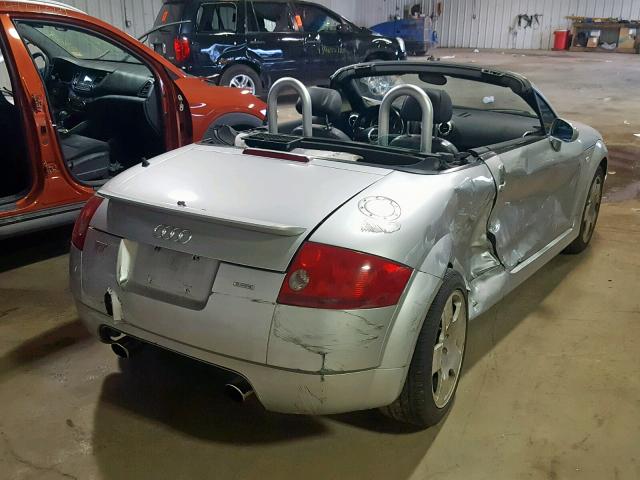 TRUUT28N121036898 - 2002 AUDI TT QUATTRO SILVER photo 4