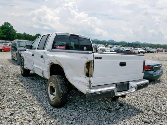 1B7HG48N32S530573 - 2002 DODGE DAKOTA QUA WHITE photo 3