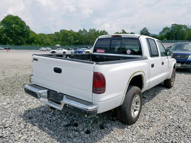 1B7HG48N32S530573 - 2002 DODGE DAKOTA QUA WHITE photo 4