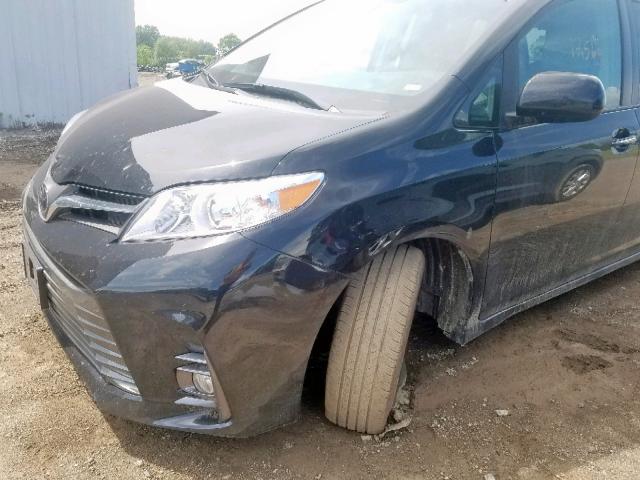 5TDYZ3DCXKS010923 - 2019 TOYOTA SIENNA LIM BLACK photo 9