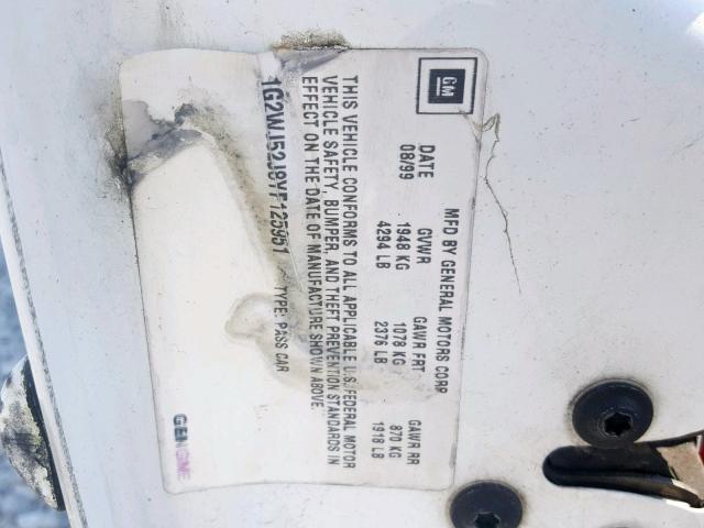 1G2WJ52J8YF125951 - 2000 PONTIAC GRAND PRIX WHITE photo 10