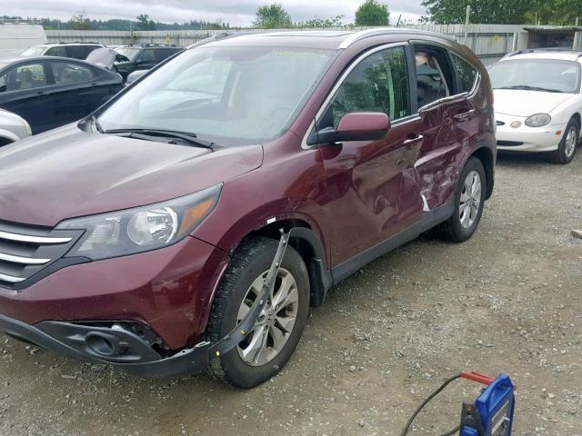 5J6RM4H74CL055407 - 2012 HONDA CR-V EXL MAROON photo 9