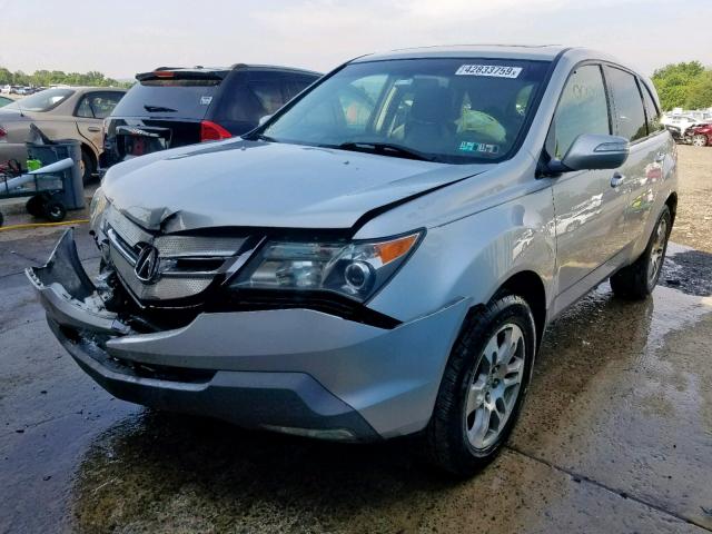 2HNYD28298H511586 - 2008 ACURA MDX SILVER photo 2