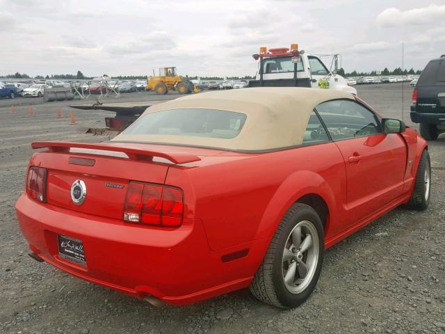 1ZVHT85H665133684 - 2006 FORD MUSTANG GT RED photo 4