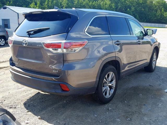 5TDKKRFH7FS045799 - 2015 TOYOTA HIGHLANDER GRAY photo 4