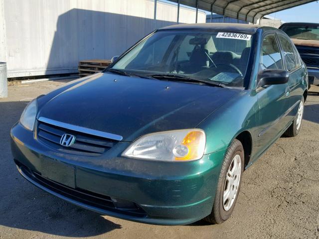 1HGEN264X1L000022 - 2001 HONDA CIVIC GX GREEN photo 2