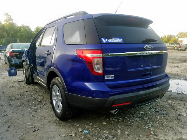 1FM5K7B87EGC45321 - 2014 FORD EXPLORER BLUE photo 3