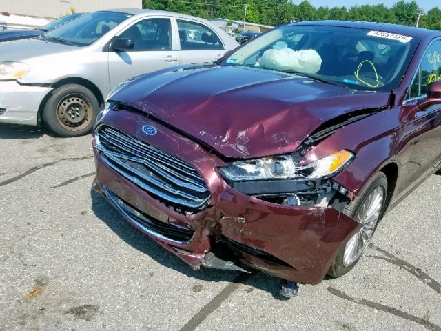 3FA6P0K94DR315493 - 2013 FORD FUSION TIT BLUE photo 9