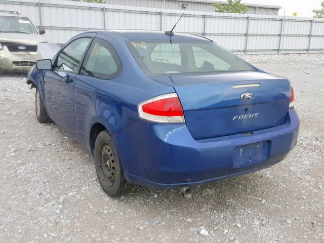 1FAHP32N28W141031 - 2008 FORD FOCUS S/SE BLUE photo 3