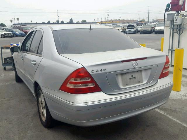 WDBRF61J82F136763 - 2002 MERCEDES-BENZ C 240 SILVER photo 3