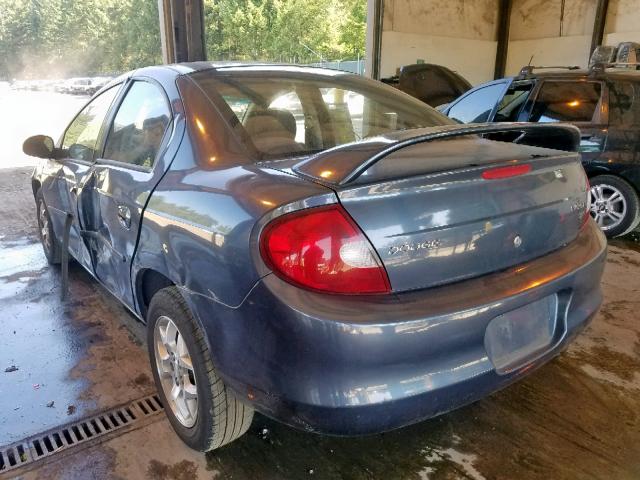 1B3ES56C52D619317 - 2002 DODGE NEON ES BLUE photo 3