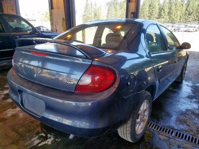 1B3ES56C52D619317 - 2002 DODGE NEON ES BLUE photo 4