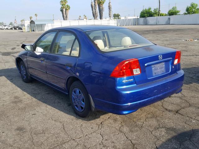 2HGES16324H638289 - 2004 HONDA CIVIC DX V BLUE photo 3