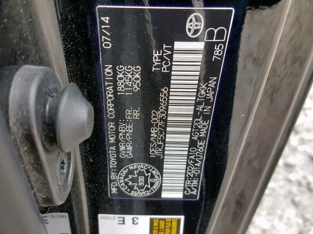 JTKJF5C77F3096556 - 2015 TOYOTA SCION TC შავი ფოტო 10