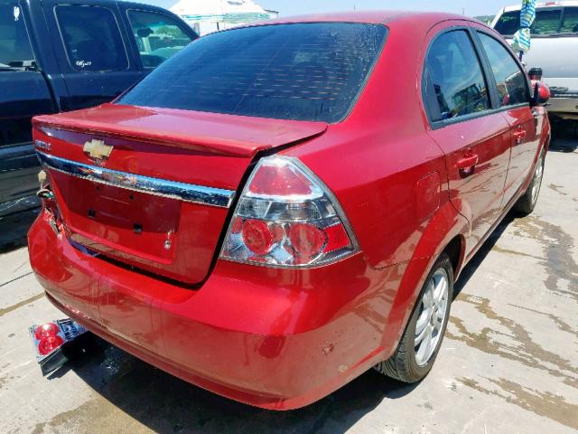 KL1TD5DE7BB224417 - 2011 CHEVROLET AVEO LS RED photo 4