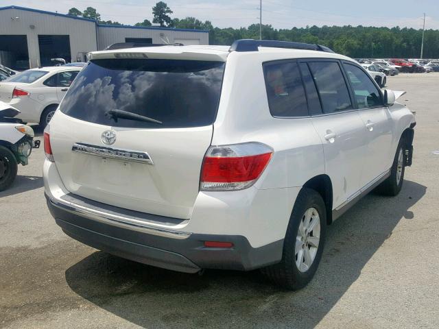 5TDZK3EH8BS032549 - 2011 TOYOTA HIGHLANDER WHITE photo 4