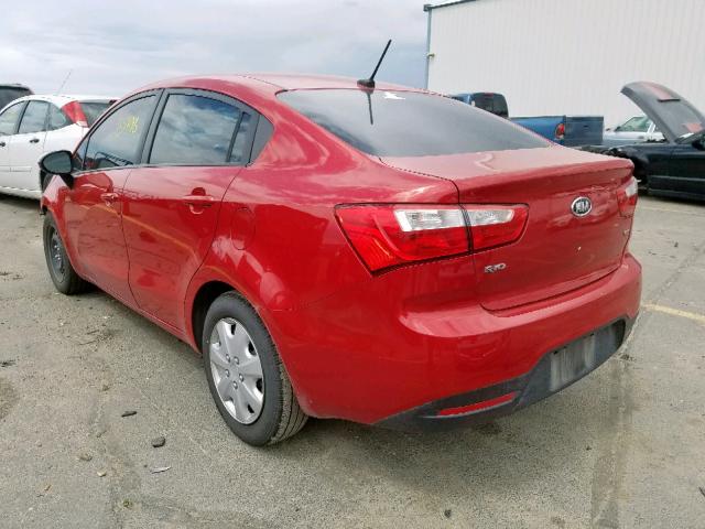 KNADM4A36C6056514 - 2012 KIA RIO LX RED photo 3