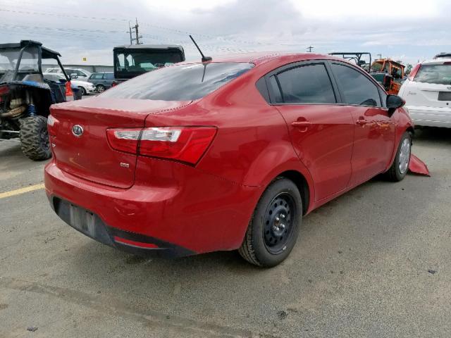 KNADM4A36C6056514 - 2012 KIA RIO LX RED photo 4