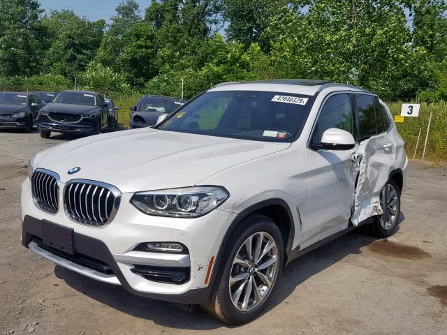 5UXTR9C59KLE15531 - 2019 BMW X3 XDRIVE3 WHITE photo 2