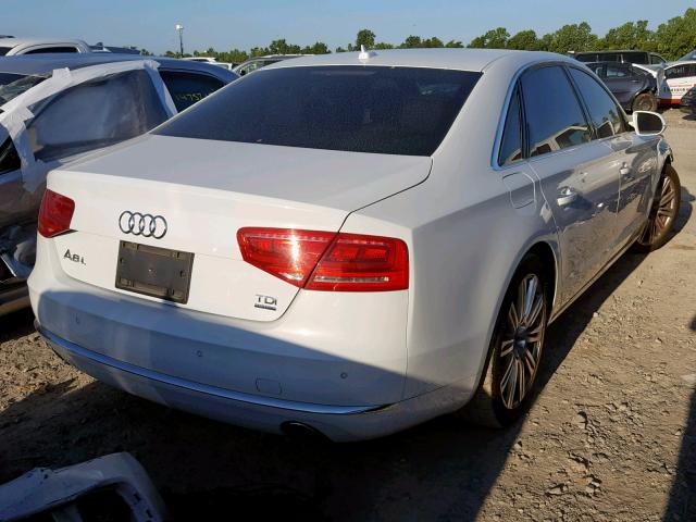 WAURMAFD0EN001510 - 2014 AUDI A8 L TDI WHITE photo 4